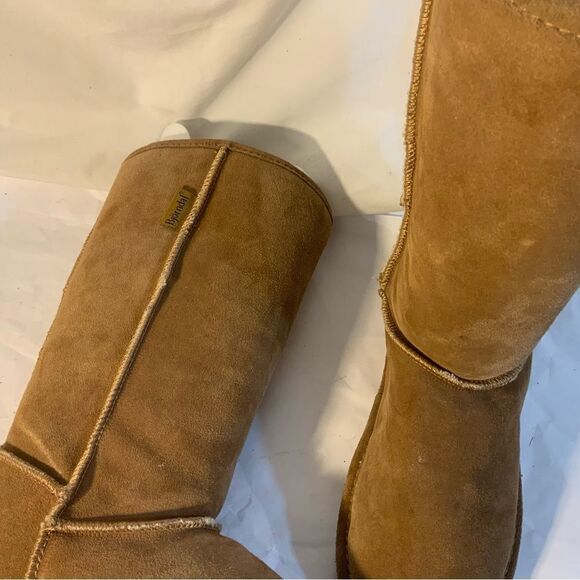 Bjorndal Women Size 8 Mid Calf Boots Sheepskin Lined Leather Tan Fall Winter - Picture 11 of 15